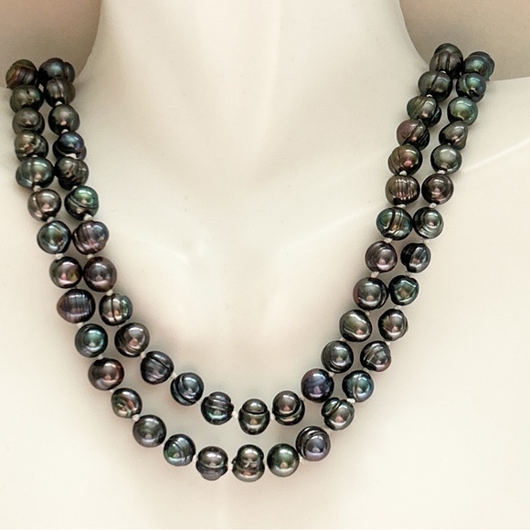 Gorgeous Baroque Peacock Pearl Necklace - Picture 2 of 10